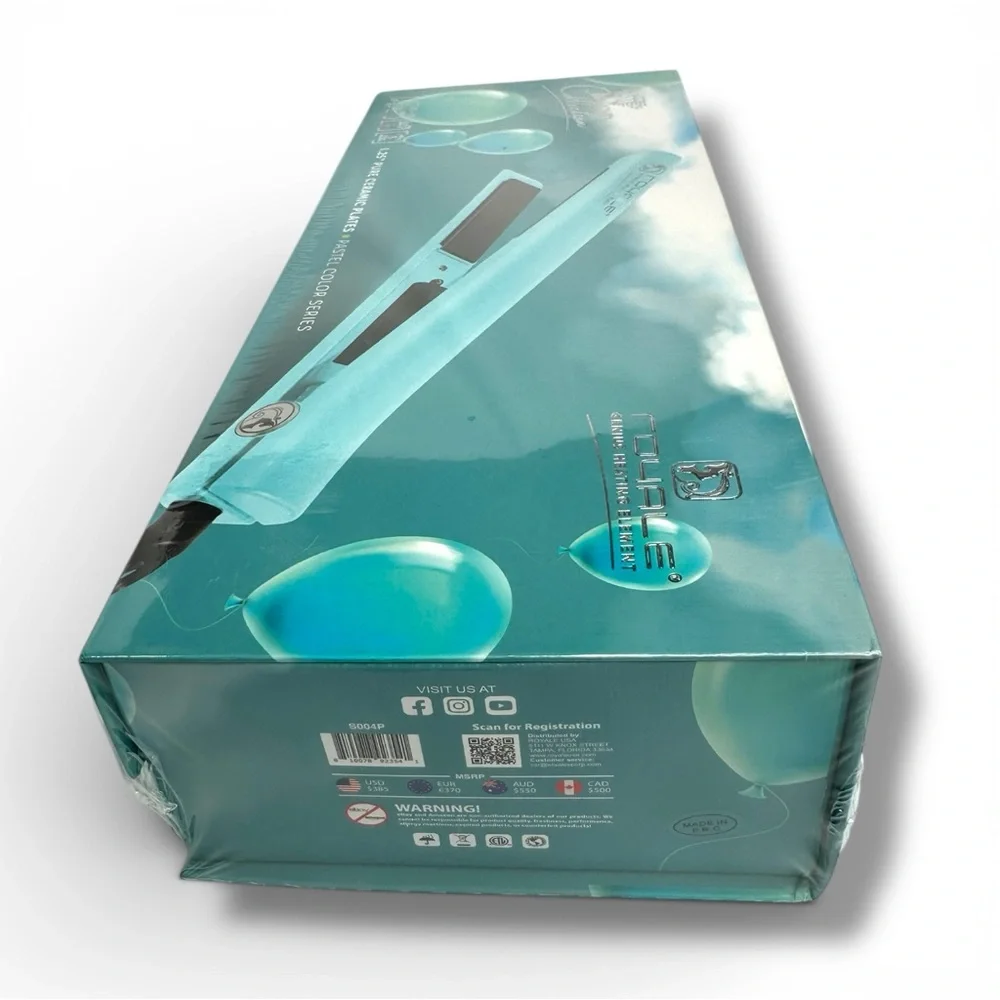 Platinum Genius Heating Element Tiffany Blue 1.25" Flat Iron MSRP $385 - Picture 6 of 7